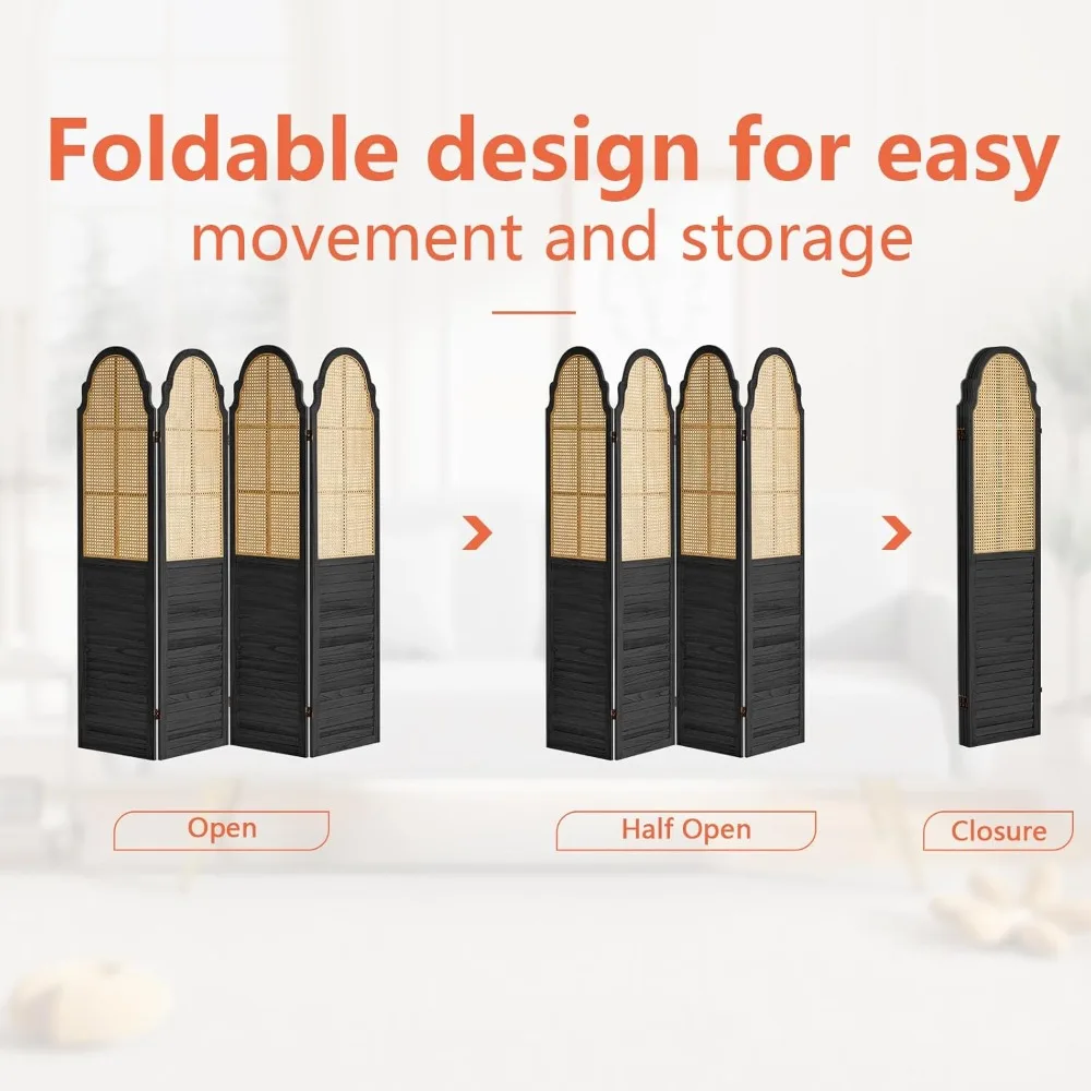 مقسم غرفة الروطان وشاشة الخصوصية القابلة للطي، شاشة مقسم الغرف الخشبية، مقسم الخصوصية للديكور، جزء الرفاهية