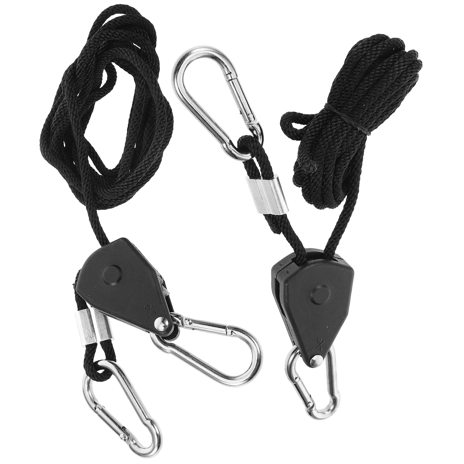 1Pair Adjustable Rope Hanger Reinforced Metal Ratchets with Locking Mechanism for Grow Light and Plant Equipment