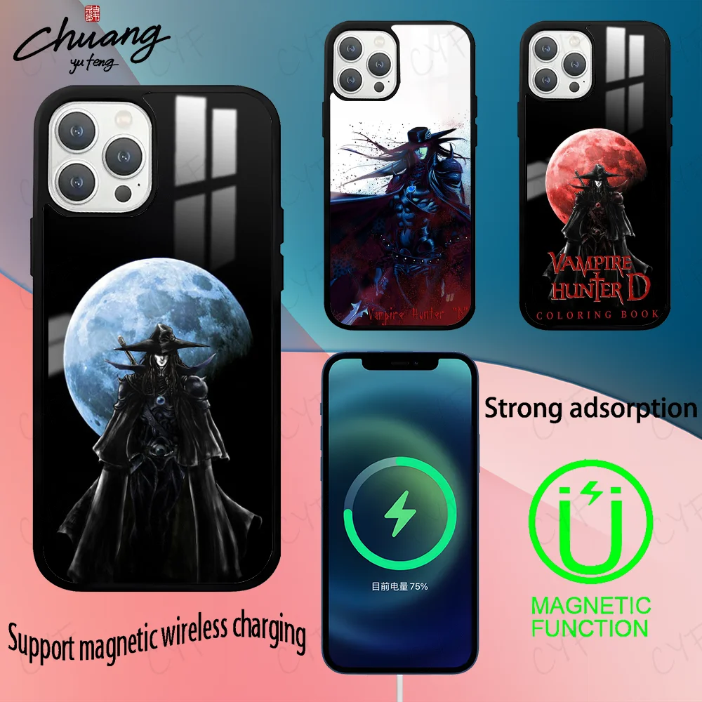 Anime V-Vampire hunter D Phone Case For 11 12 13 14 15 16Pro Max mini Plus strong magnetic attraction Phone Cover