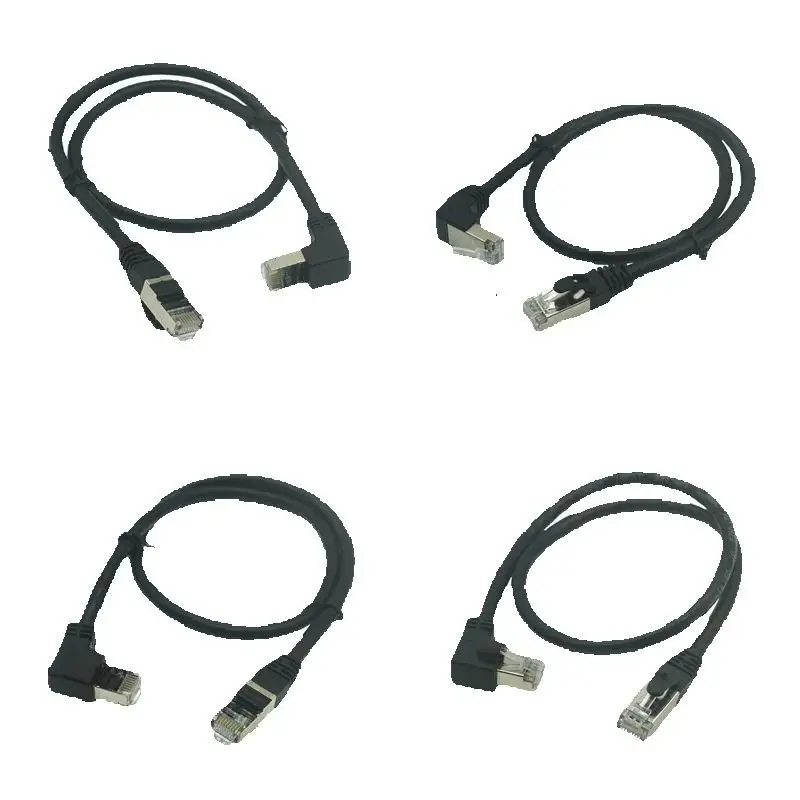 

1M 3M 8M White Cat6 Ethernet Cable RJ45 Network Cord Patch 90 Degree Right Angle Cat6a Lan Short Cable For Laptop Router TV BOX