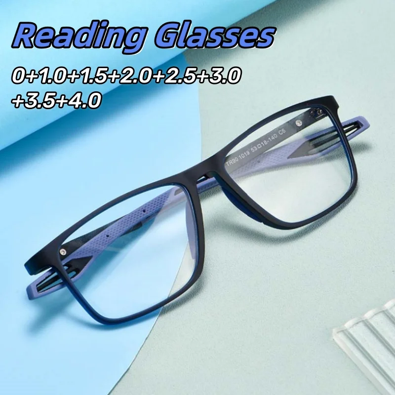 

Ultra Light TR90 Sports Reading Glasses Anti-slip and Comfortable Durable HD Clear Lens Anti-blue Light Eyeglasses 0 To +4.0