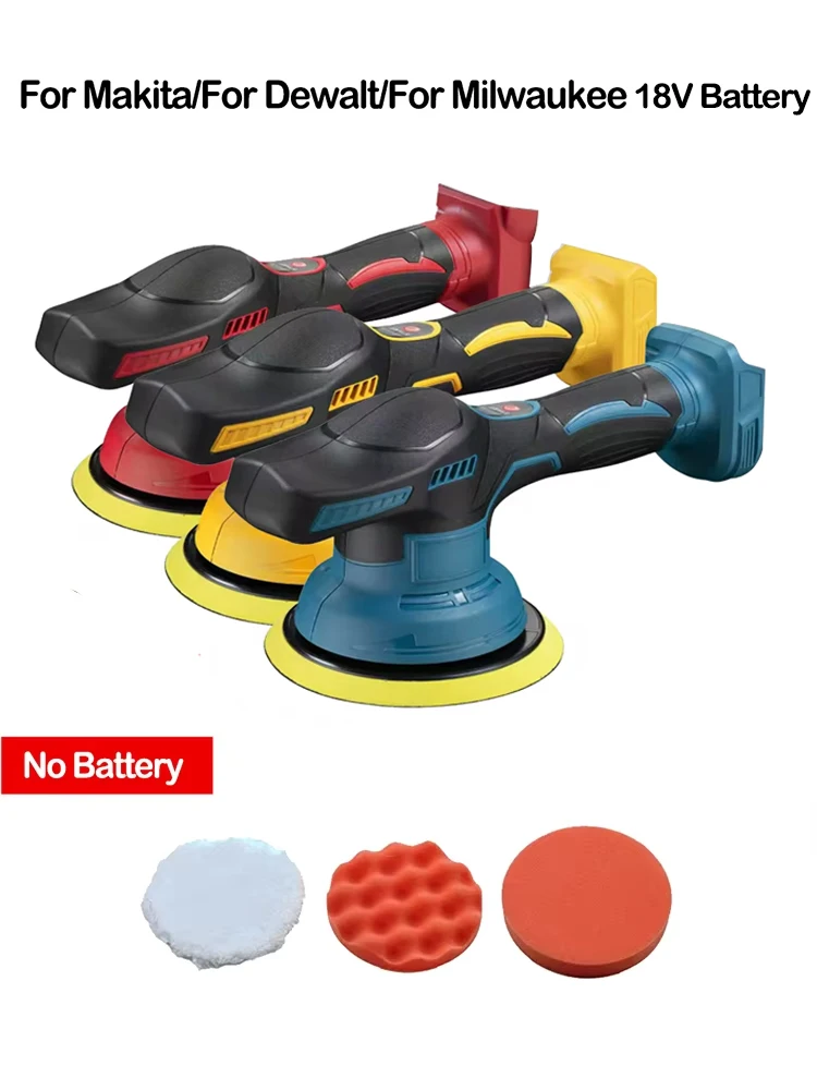 Elektrische Auto Polijstmachine 8 Versnellingen Verstelbare Draadloze Auto Waxen Schuren Afdichting Glazuur Tool Fit MT/Dewalt/Milwaukee 18 V Batterij Pin - afbeelding 2