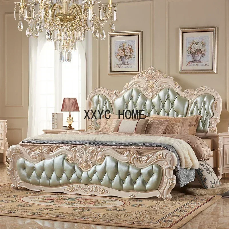 

Wood Fancy Bed Frames Queen Mattress Headboard Master Bedroom Twin King Size Bed Modern Luxury Cama Matrimonial Hotel Furniture