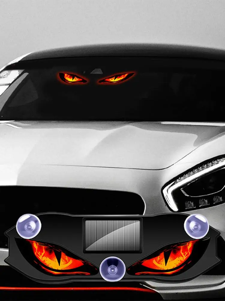 AliExpress NONE Solar Powered Car Decorative Lights Vibration Activated Auto On/Off Devil's Eye Rechargeable Warning For Truck Van RV Bike