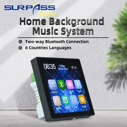 Home Theater Smart Bluetooth Wall Amplifier 4 Inch Touch Screen 2 Channel Stereo Powerful Music Panel Support USB TF Card Fm