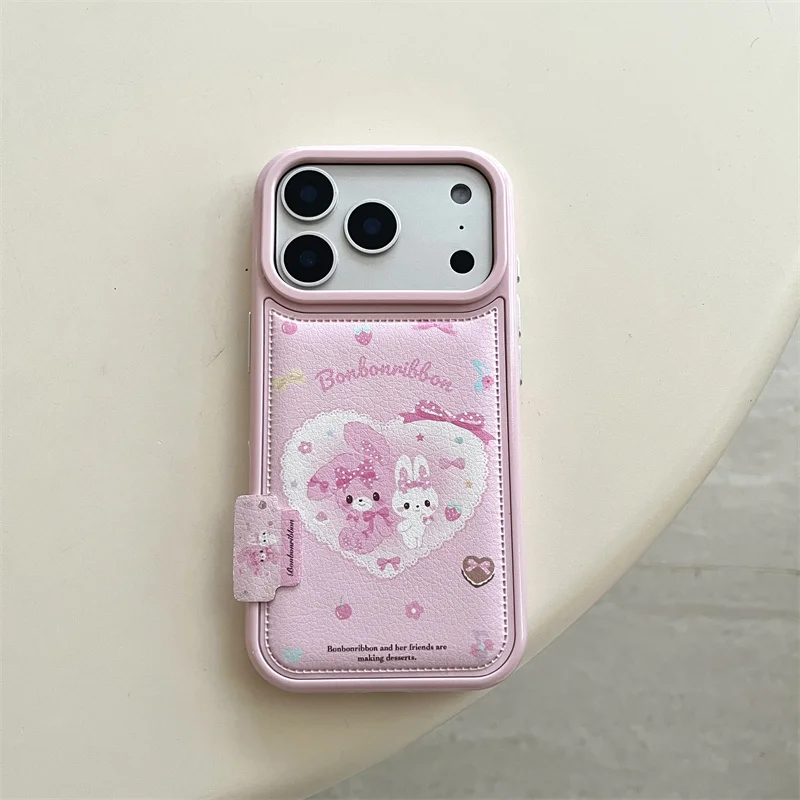 الكورية لطيف الكرتون الأرنب قضية الهاتف آيفون 17 برو 14 15 16 برو ماكس الغطاء الخلفي للصدمات واقية حالات جلدية جميلة C