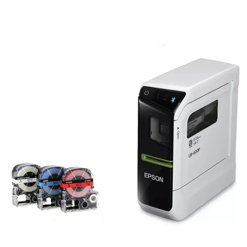 Diskon Besar 2025 EPSON Asli LW-600P Printer Termal Label Portabel Stiker Tahan Air Kantor Rumah USB Bluetooth 6/9/12/18/24 MM