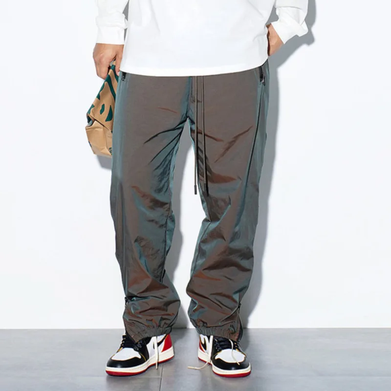 HKSH Spring Autumn New Men High Street Color Gradient Side Zipper Sports Elastic Waist Trend Pants Loose Casual Ins Coat HK18987