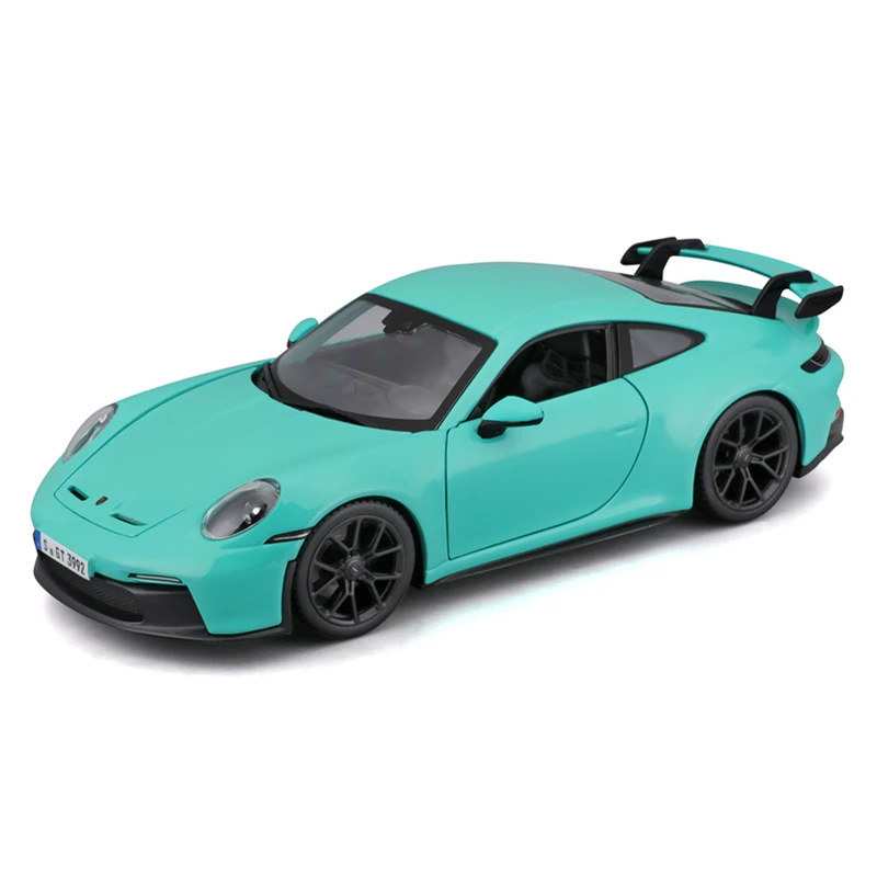 Bburago 1:24 Porsche 911 GT3 Fluorescent Green gray Alloy Luxury Vehicle Diecast Car Model Toy Collection Gift Birthday Present