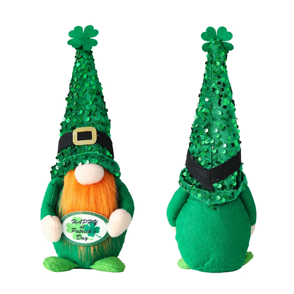 St. Patrick's Day Plush Gnome Faceless Doll Irish Lucky Elves St. Patrick's Day Home Table Ornament Party Decoration Kids Gift