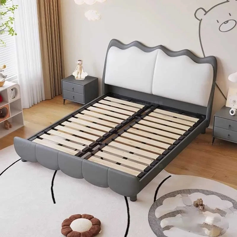 Nordic Queen Double Bed Frame Modern King Headboard Frame Aesthetic Bed Cute Sleeping Letti Matrimoniali Furniture For Bedroom