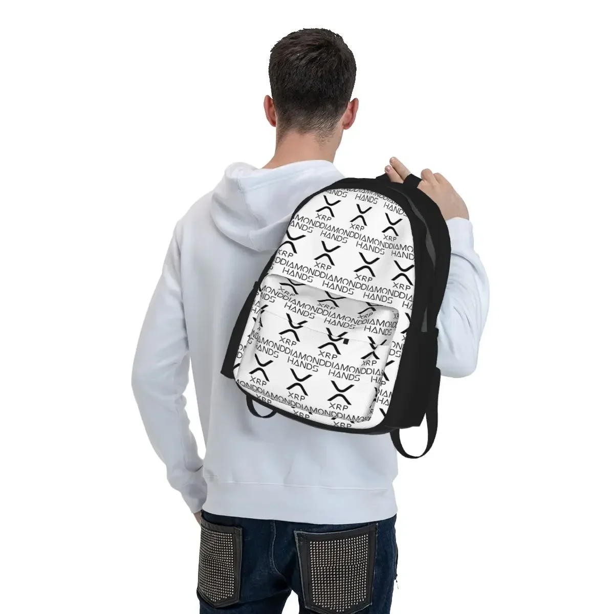 XRP Ripple Crypto Diamond Hands Backpack Student BookBag Children School Bag Laptop Shoulder Bags for Men Women