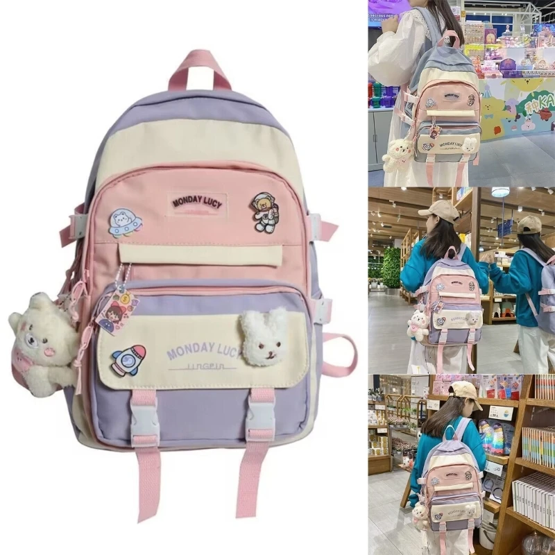 Fashionable Book Bag for Teen Girls and Grade School Students Laptop Backpack Travel School Bags Large Daypack 517D