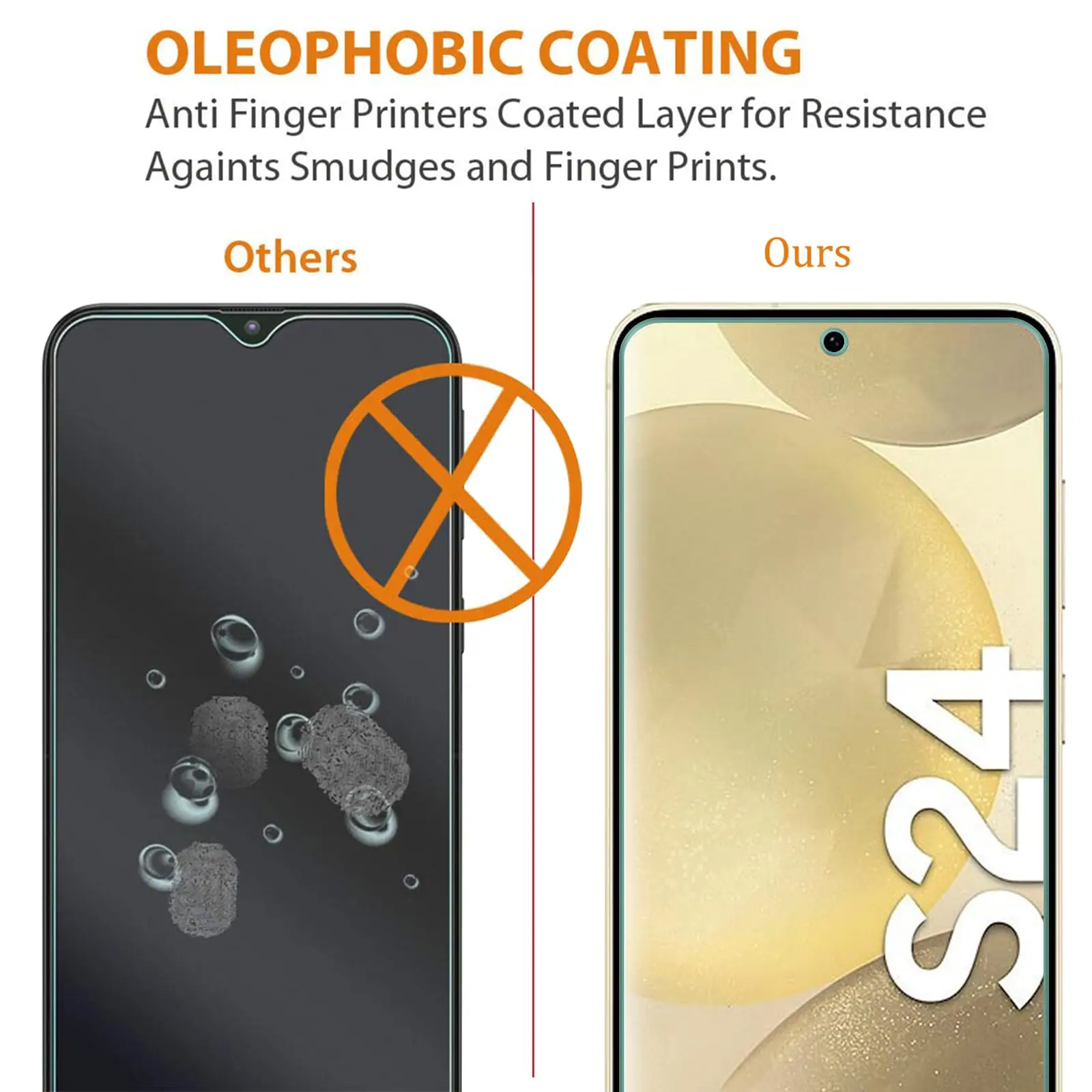 Displays chutz folie für Samsung Galaxy S24 5g gehärtetes Glas HD Kristall 9h hoher Aluminium Finger abdruck entsperren – Detail 3