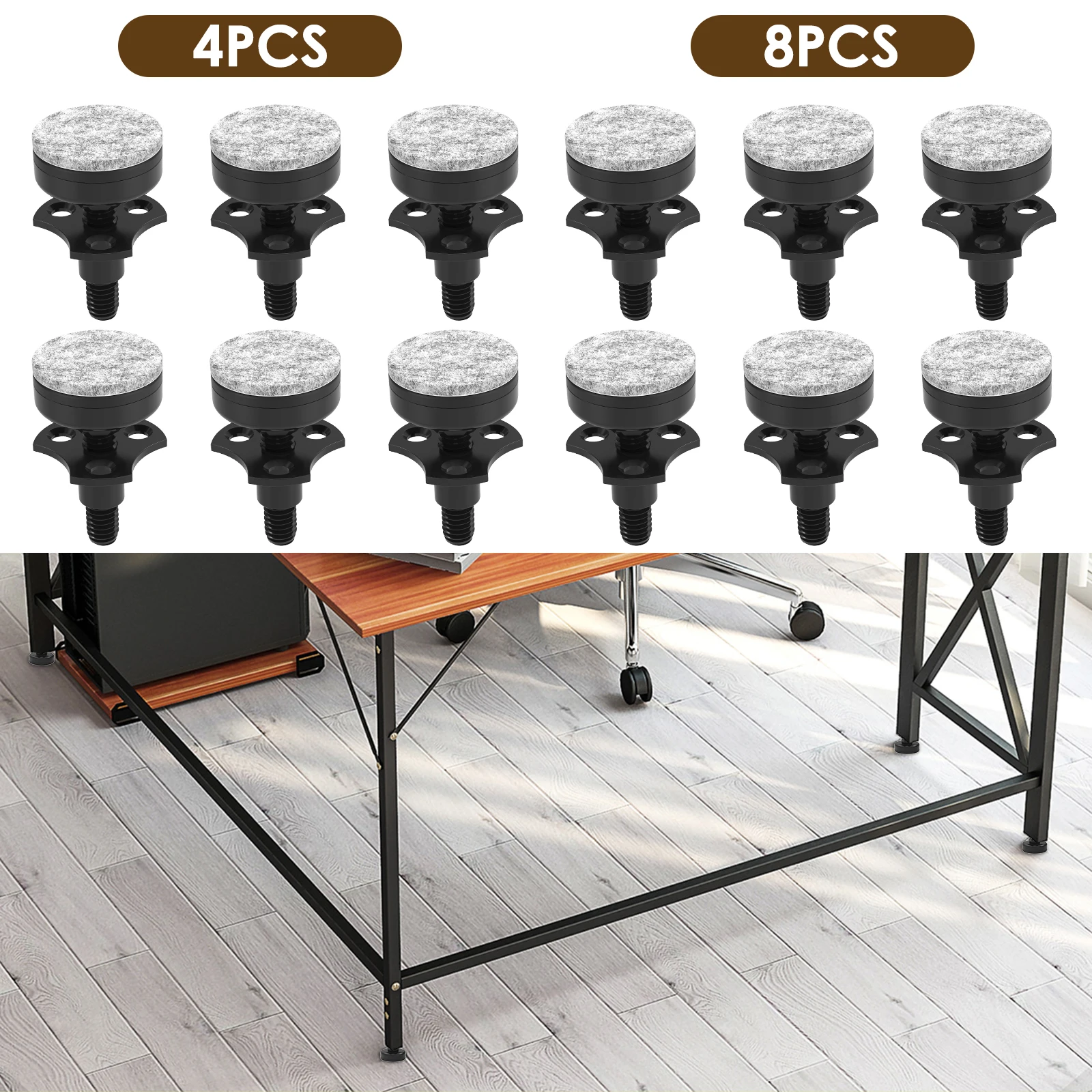 

8/4Pcs Furniture Leveling Feet Height Adjustable Furniture Levelers Heavy Duty Leg Levelers Support 1320 LBs Cabinet Leveler Leg