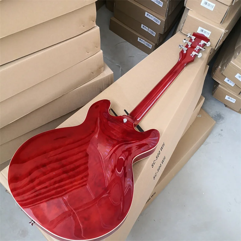 Maple Hollow F Hole 6-string Electric Guitar, In Stock, Random Pattern, Instant Delivery