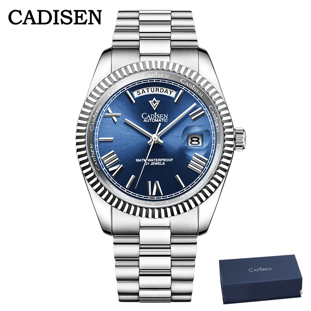 

CADISEN 2026 мужские механические часы роскошные автоматические часы для мужчин неделя 100 м Япония MIYOTA 8285 часы мужской подарок с коробкой