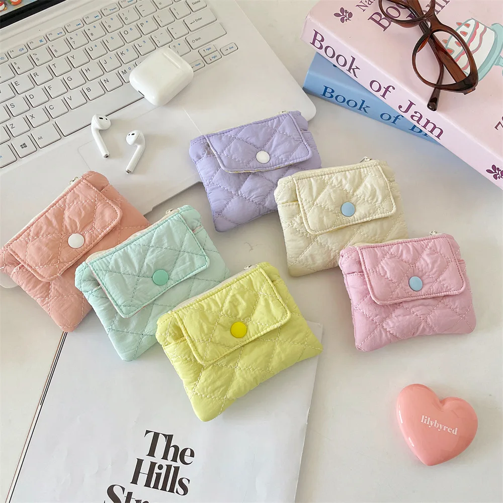 Diamond Shaped Coin Purse Buckle Card Storage Bag ID Card Bank Card Multifunctional Organizer Small Bag
