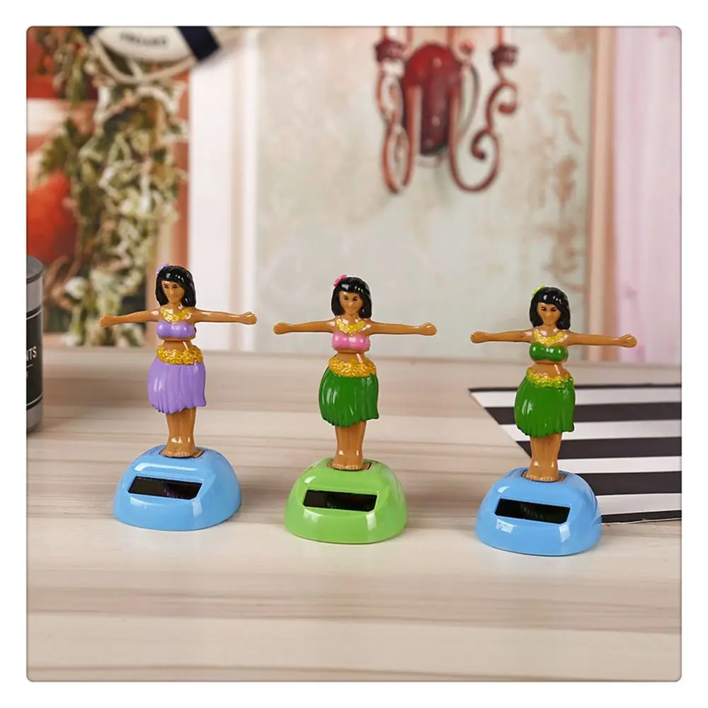 Acessórios decoração de estilo de carro brinquedo de energia solar boneca de dança havaí balançando menina balançando cabeça balançando