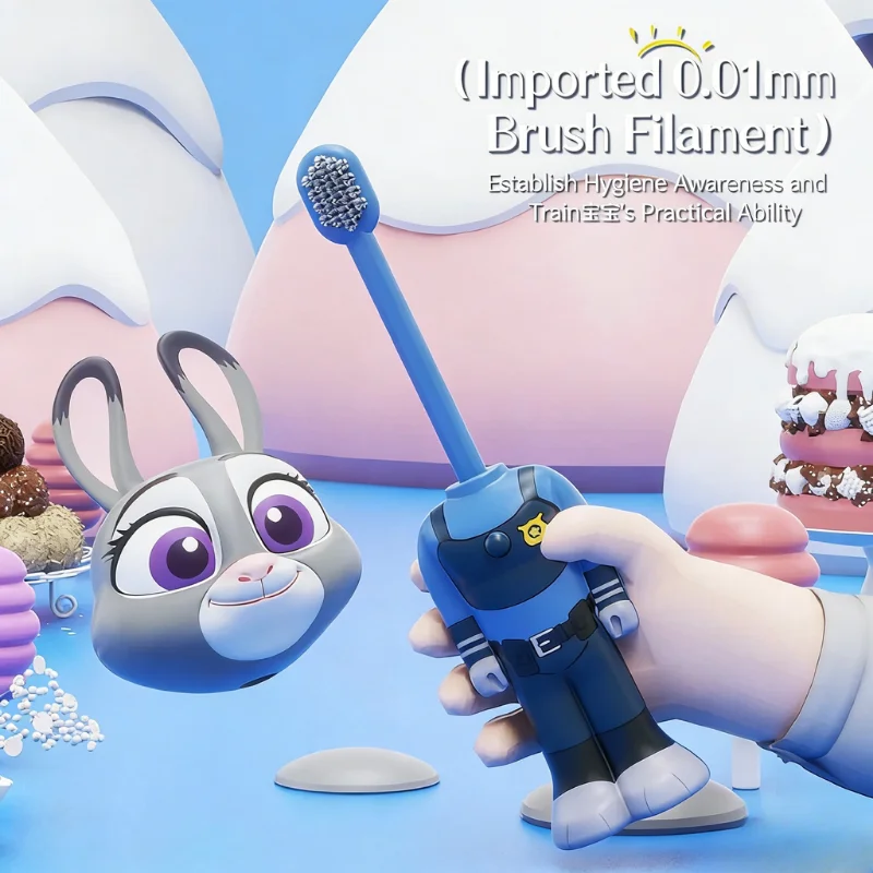 

Disney Zootopia Scalable Toothbrush Cute Nick Judy Anime Figures Transformable Soft Bristled Toothbrush Fine Bristled Kids Gifts