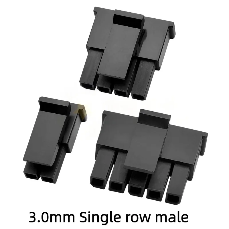 100PCS Molex 3.0mm Single Row Connector Small 5557 Male/Female Plastic Shell Housing for PC Notebook Power 1*2P 3 4 5 6PIN