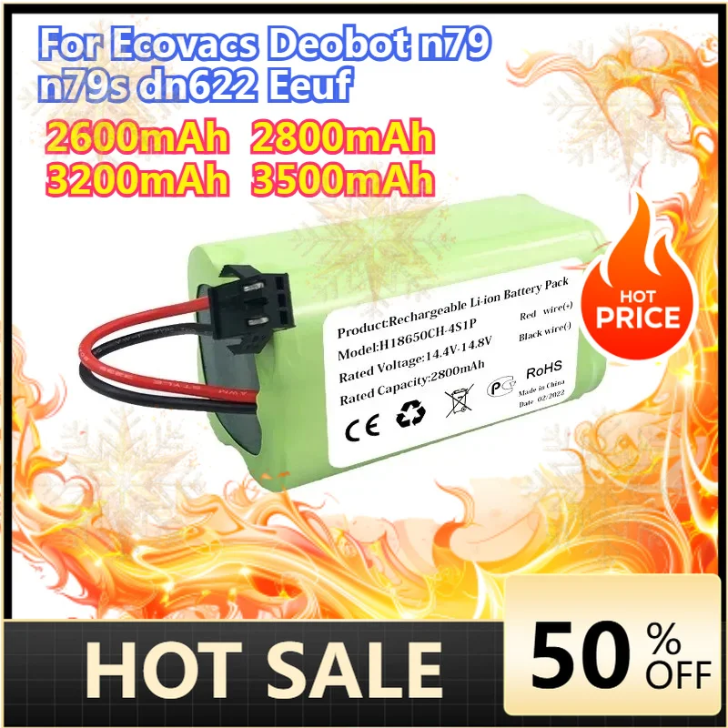 SWZY N79 N79s Dn 622 Eeuf 14.4V 3500mAh 2600mAh Battery for Lefant T700 Robotic Vacuum Cleaner Ecovacs Deebot