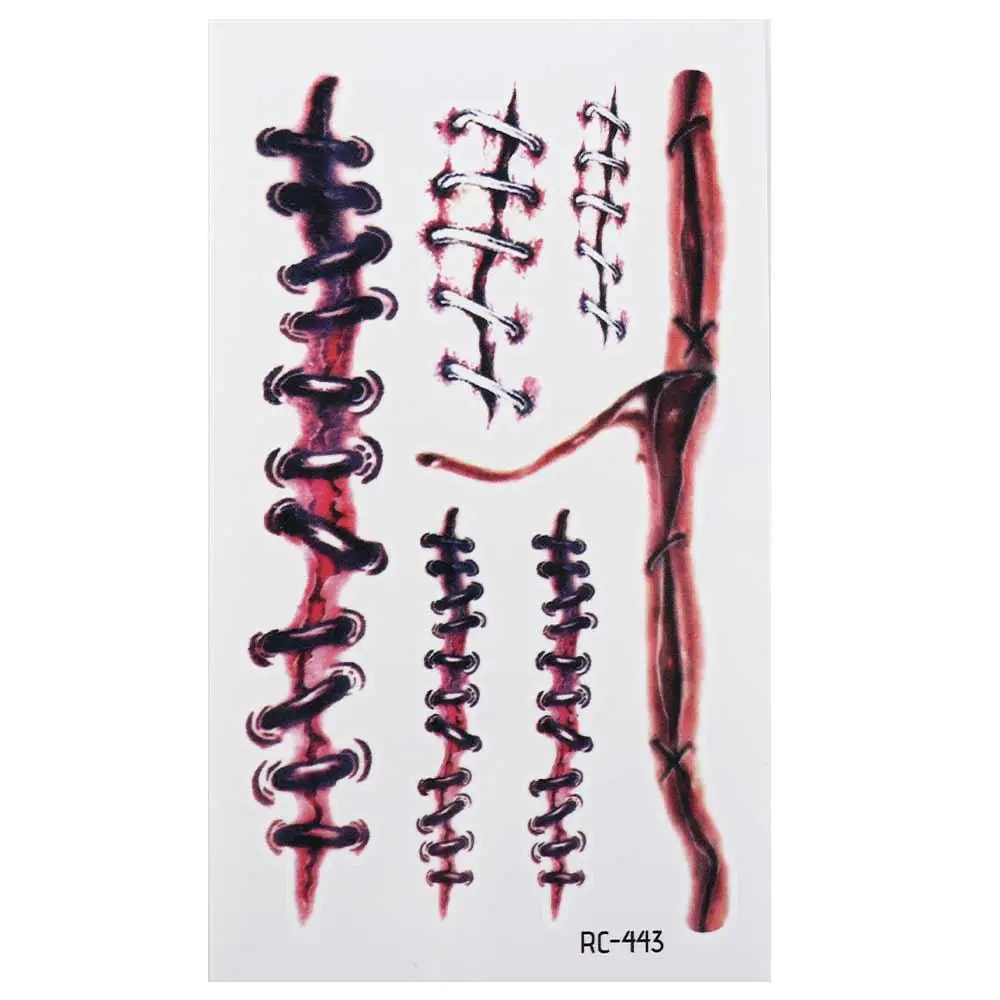 페이스 패치 할로윈 임시 타투 방수 흉터 거미 디자인 타투 스티커 거미 흉터 DIY 실물 같은