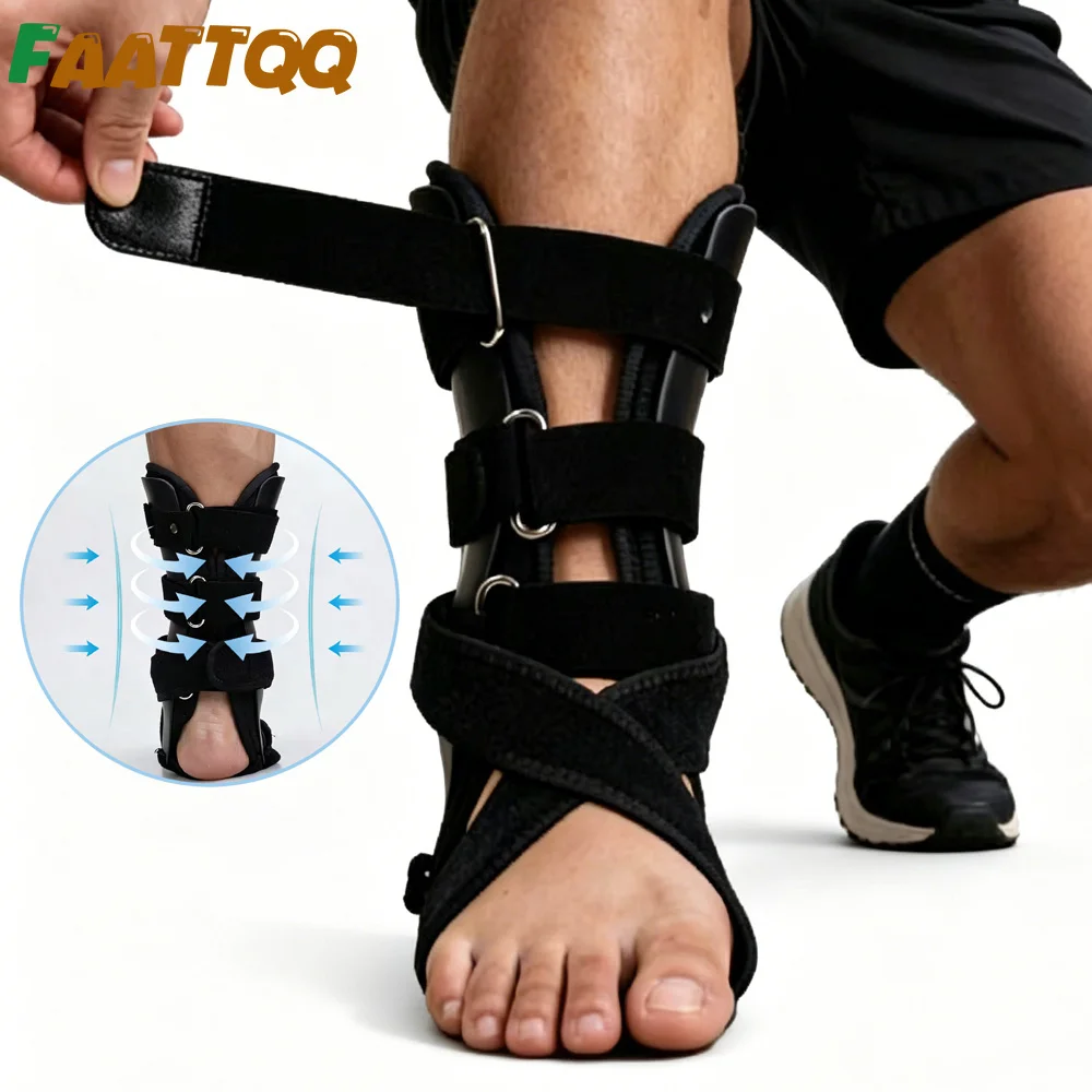 Image of 1 Stück Fußgelenkstütze - Verstellbare AFO-Knöchelstütze für Gehen & Schlaganfall-Rehabilitation, Atmungsaktives Material zur Unterstützung von Knöchel und Fuß