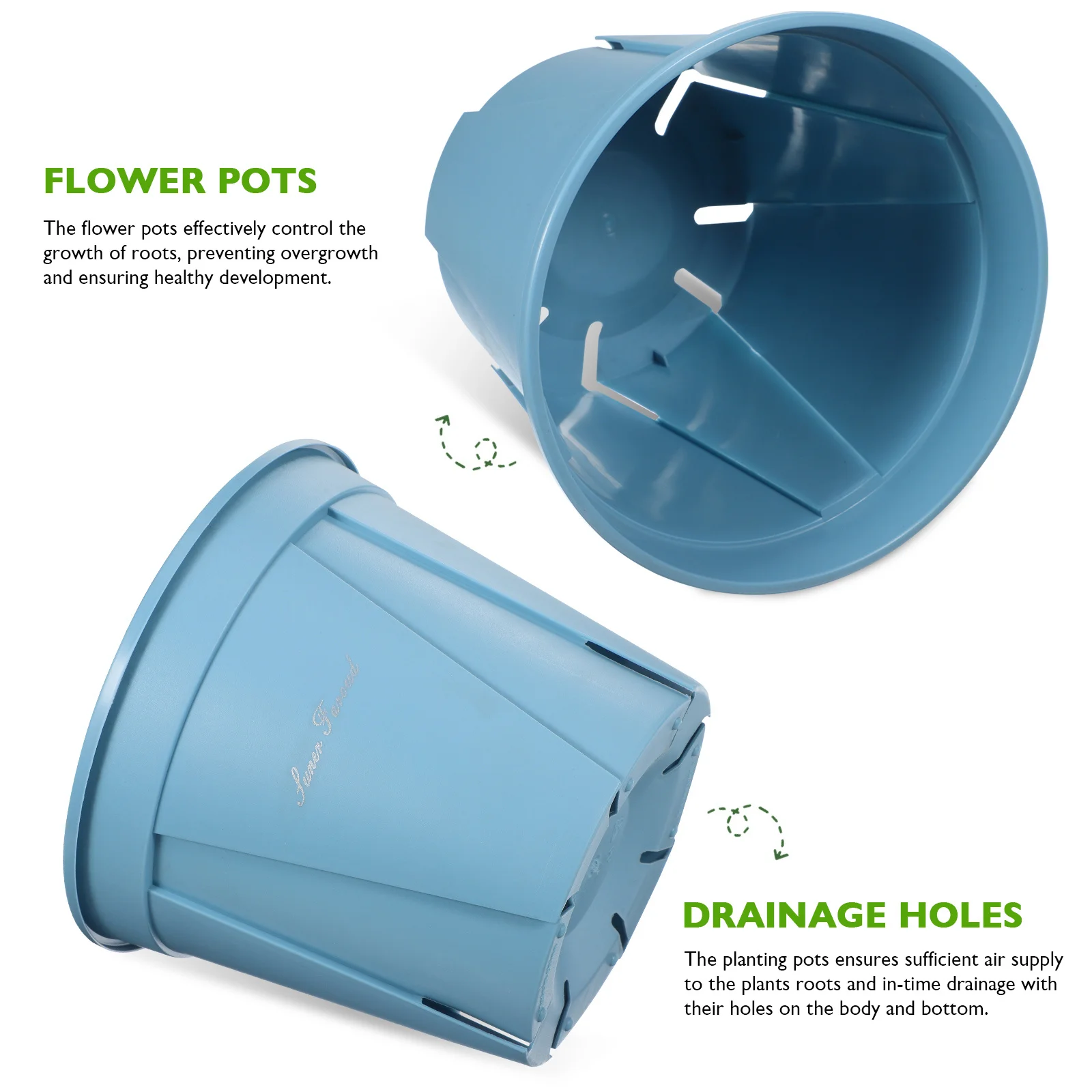 

3Sets Control Root Planters Indoor Outdoor Pots Drainage Holes Thickened Saucers Decorative Flower Containers Flower Pots