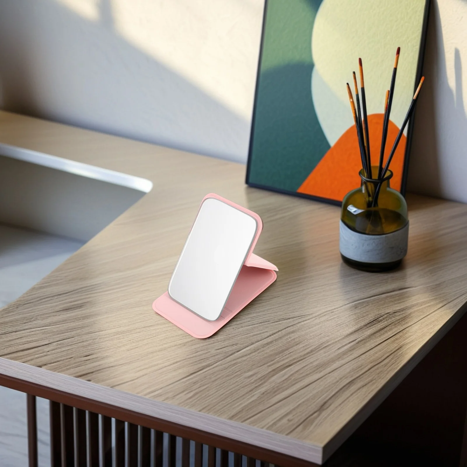 Espelho dobrável bonito compacto pequeno portátil viagem maquiagem vaidade bolsa espelho de bolso mini portátil uso pessoal