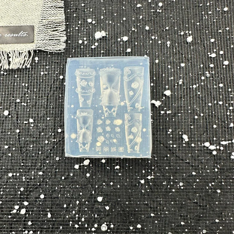 Nuovo stampo per unghie in silicone a forma di clessidra rosa sigillo per unghie decorazioni per unghie unghie design fai da te salone per unghie piastra per timbratura stereoscopica