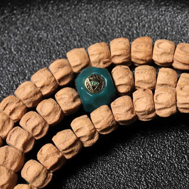 Rezhen Passion Bracelet, 108 Beads, Original Leather, Tibetan Style, Straight-Cut, Smooth Grain, Cypress Seed Bodhi, Unisex