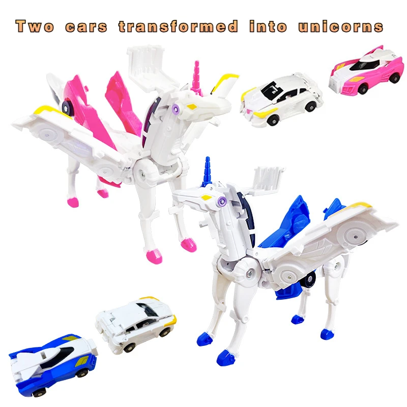 Flying Winged Heavenly Horse Two Cars Collision and Transformation Pony Combination Unicorn Baoli Transformation Toys