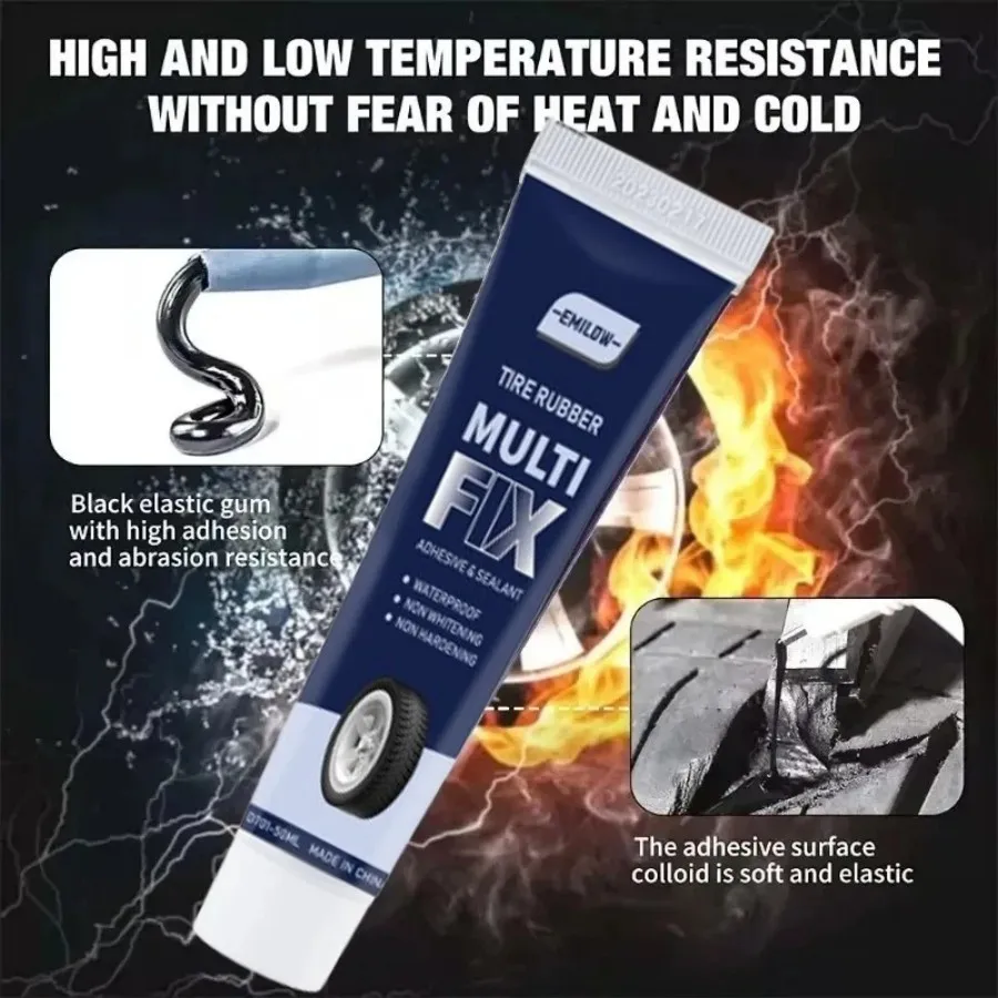 Universal Tire Repair Glue, Tire Sealant, Car Tire Repair Gel Tire Repair Gel Rubber Adhesive Not Corrosive Tire Scratches Crack image 3