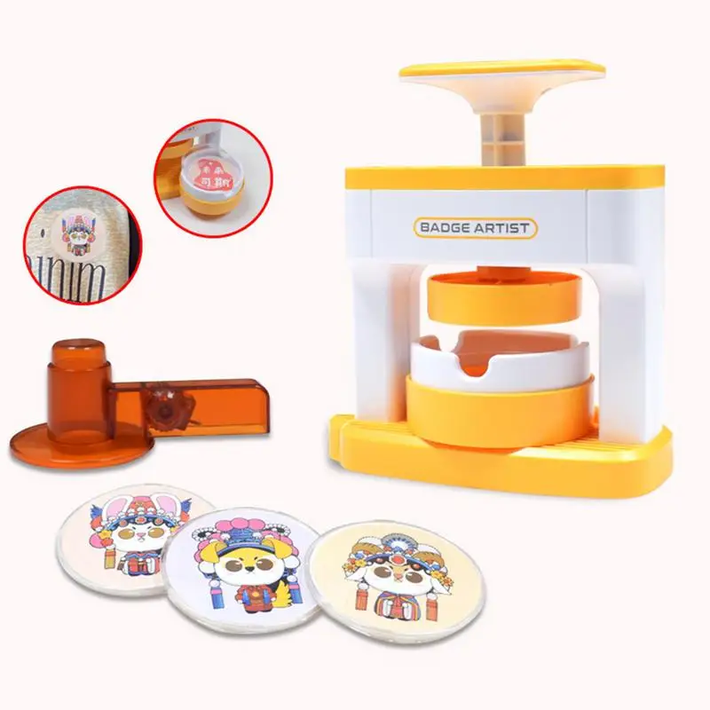 Simple Badge Maker Machine Cute Pattern Cartoon Pattern Button Making Machine Creative Badge Maker Machine Toys with 48 Badges