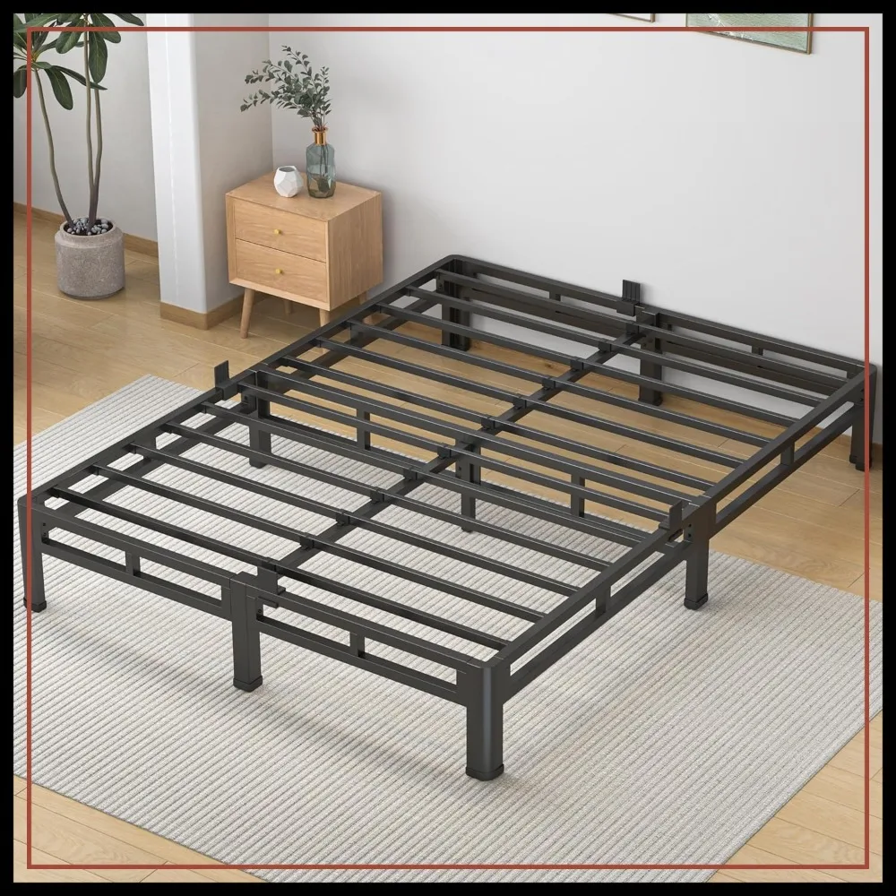 

10 Inch King Size Metal Bed Frame, 4000lbs Capacity, Noise-Free, Easy Assembly