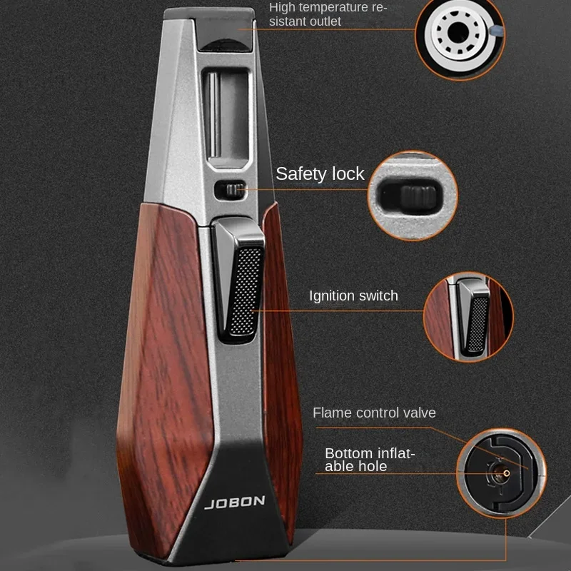 JOBON Outdoor Camping Windproof Butane Gas Lighter Turbine Torch Blue Flame Jet Spray Gun Barbecue Baking Welding Cigar Lighter - view 4