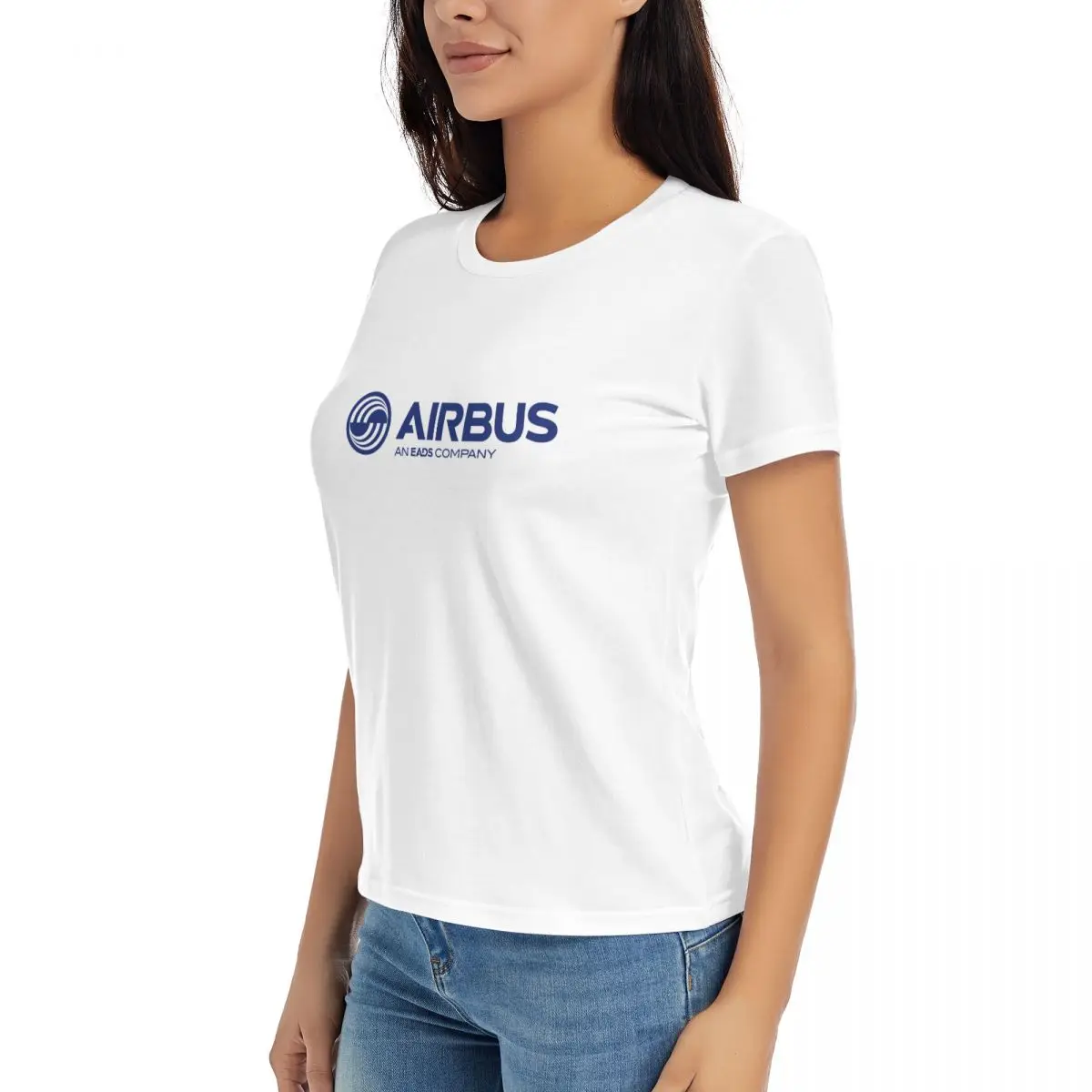 Camiseta de Airbus para mujer y niña, de manga corta Camisa de algodón con cuello redondo, An EADS Company