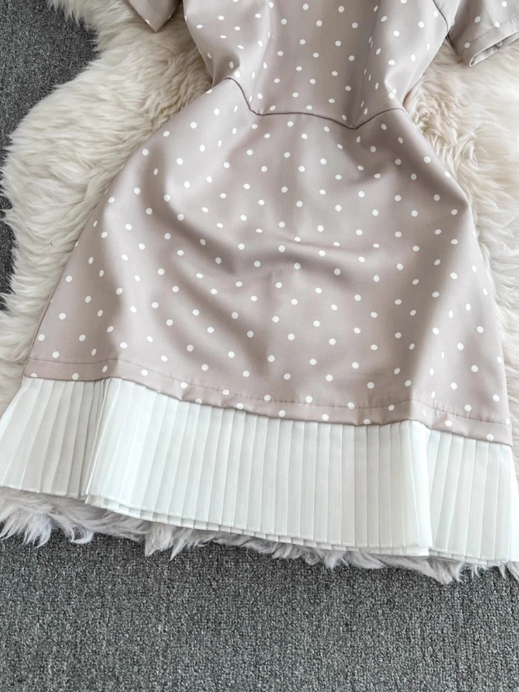 Mulheres mini vestido de verão moda feminina vintage bolinhas impressão festa vestidos pretos 2025 verão manga curta dot vestido casual