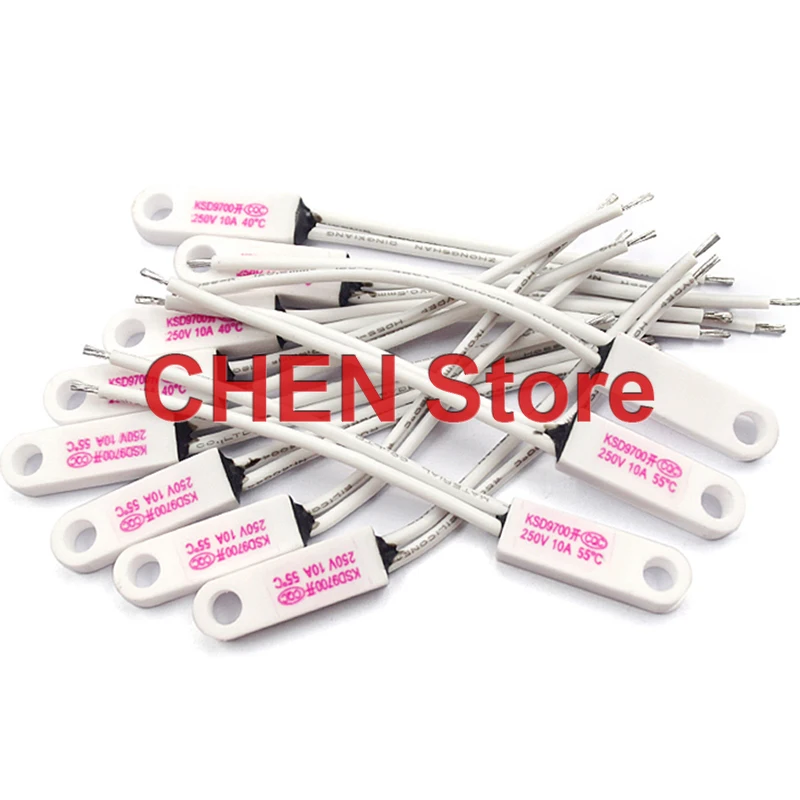 5PCS NEW KSD9700 Ceramic With Hole Temperature Control Switch 40~150Degrees Normally Open 10A 250V Thermometer