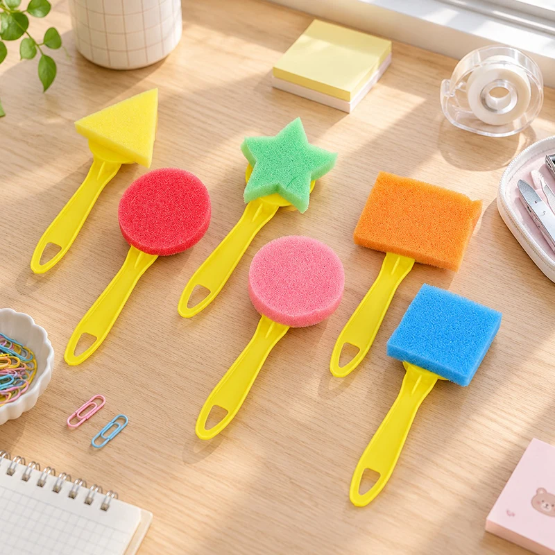 1Set Painting Sponges Random Color Roller Brushes Stamp Paint Tool Creative Craft Drawing Decor Artistic Handwork Stationery ZYF