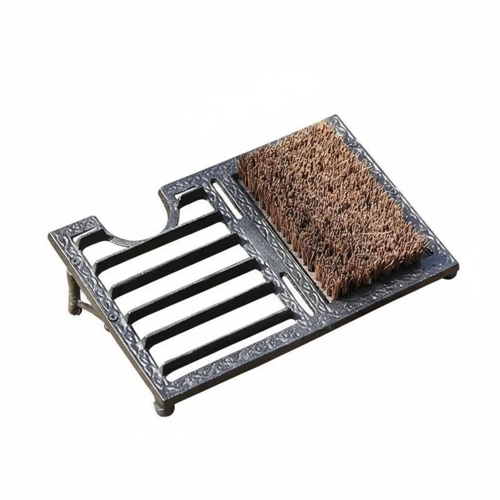 Rustic Cast Iron Door Mat Scraper for Shoes Decorative Entryway Accessory for Patio Porch Garden Boot Cleaner Tool for Home