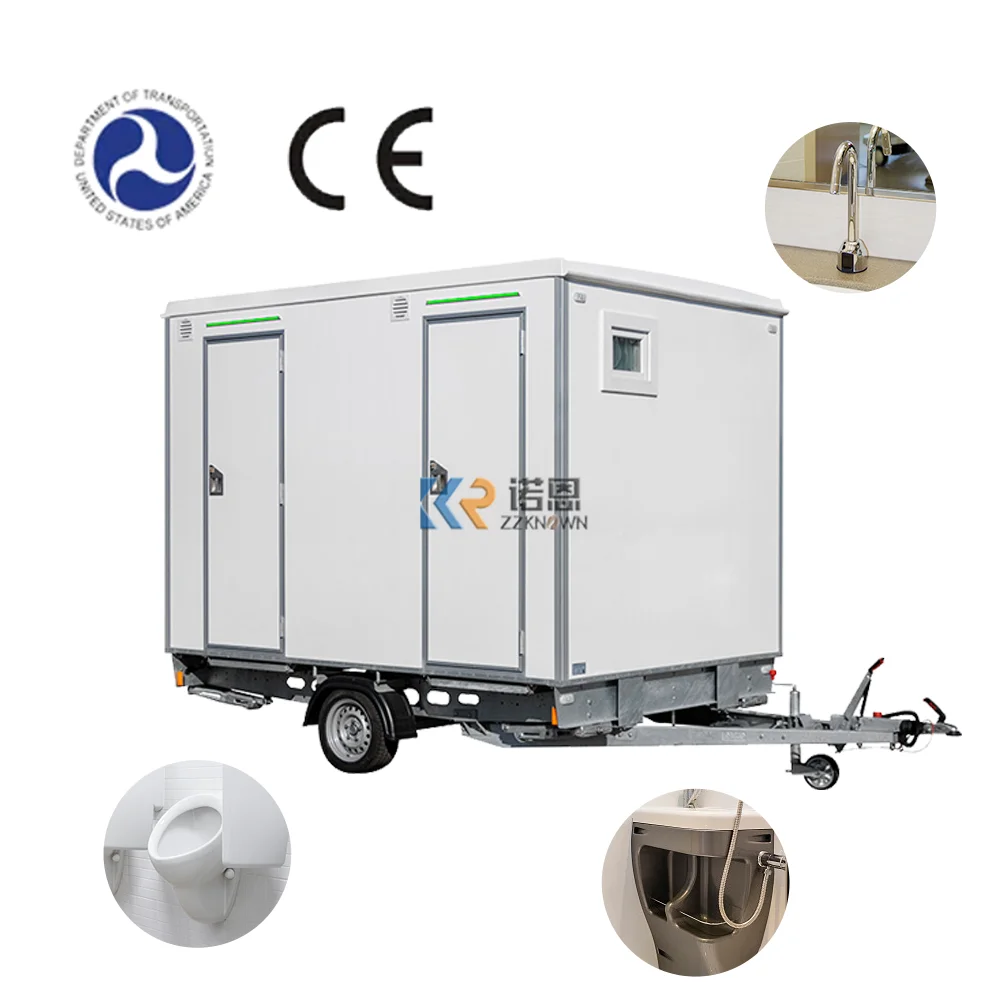 Restroom Toilet Trailer Solar Camping Trailers With Toilet Plastic Luxury Mobile Portable Outdoor Public Container Toilet