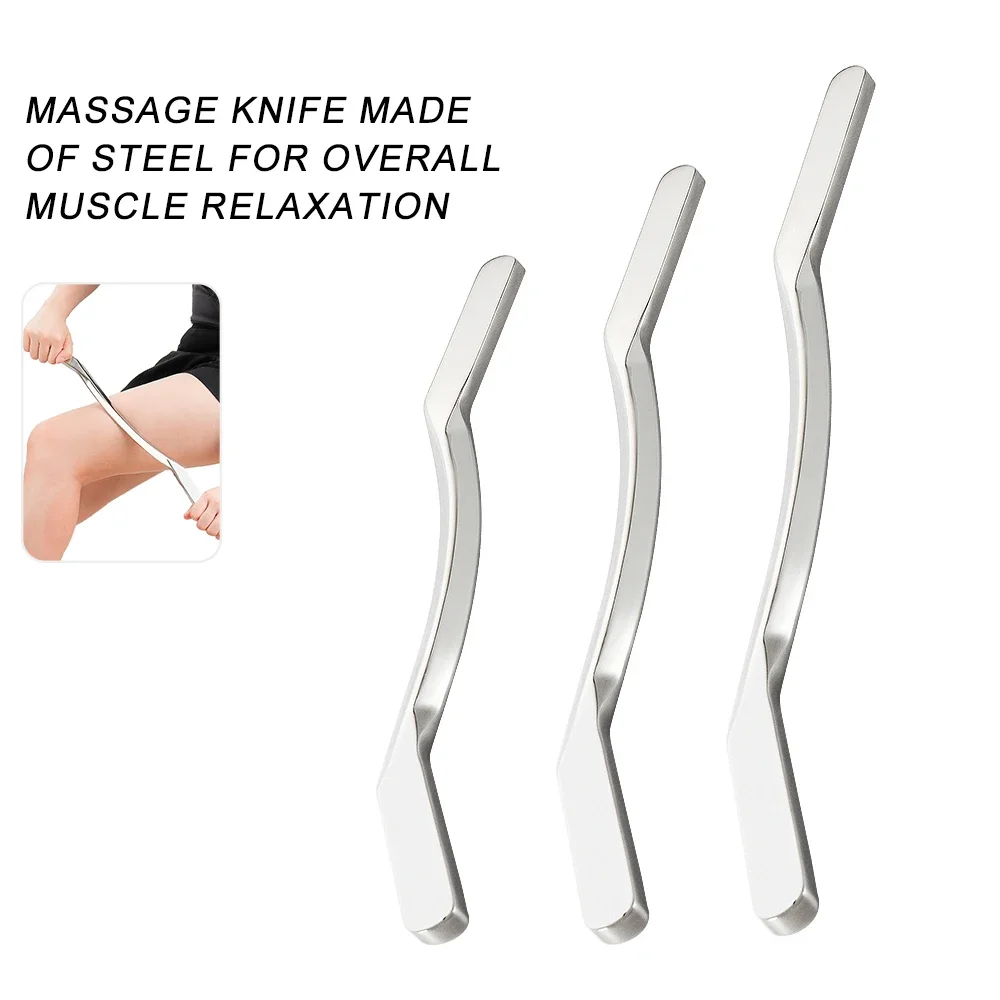 Sport Stainless Steel Long Gua Sha Tool-Guasha Long Bar Muscle Scraping Massage Tools-Relieve Sore Muscles Tissue Mobilization