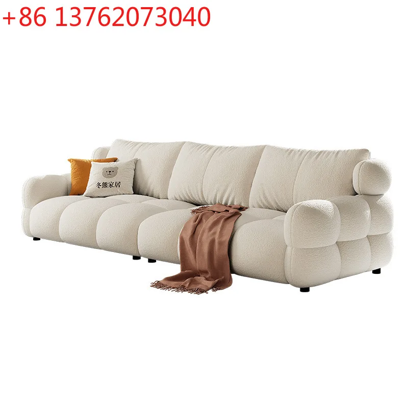 

Living room small apartment cream wind snow Neil simple cloud fabric sofa