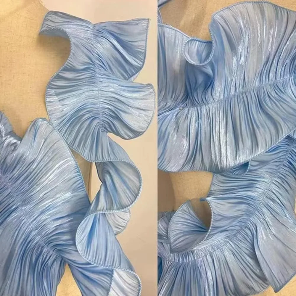 

1 ярд, атласная плиссированная лента с рюшами и кружевной кромкой, ширина 18 см, блестящая плиссированная кружевная лента, подол для одежды