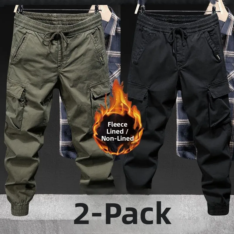 Pantaloni da lavoro da uomo foderati in Fce, vestibilità ampia, abbigliamento casual americano, multi-cal, resistenti, in fibra di poliestere, per giovani