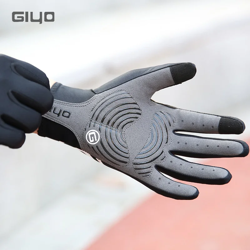 Giyo Cycling Full Finger Gloves Lycra Fabric Mittens Autumn Winter Bicycle Long Gloves Anti-slip for MTB Road Bike Equipment