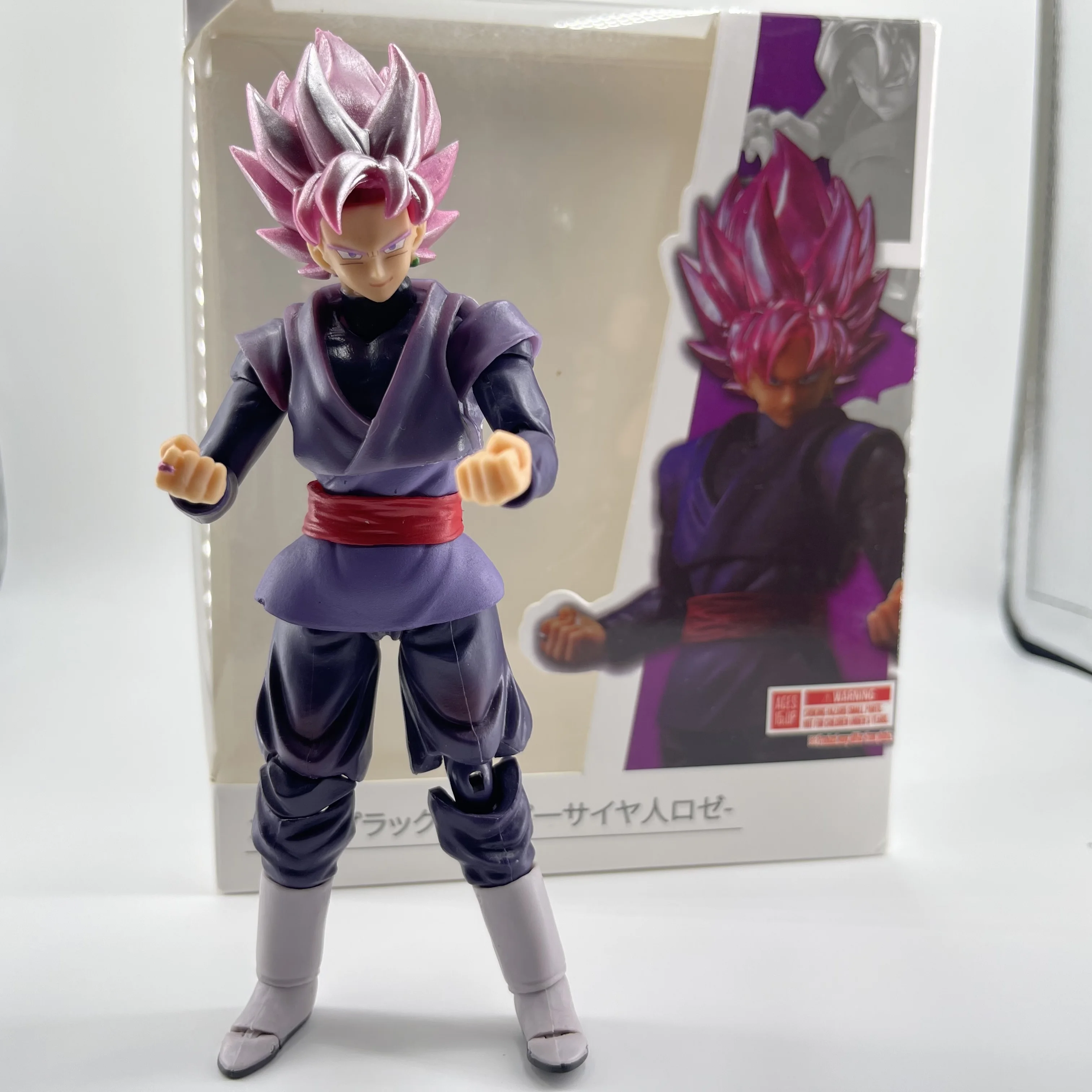 Bandai Dragon Ball Actionfigur Super Saiyan Son Goku Black Bewegliche Anime-Statue Sammlerstück Modell Desktop-Dekoration Geschenk
