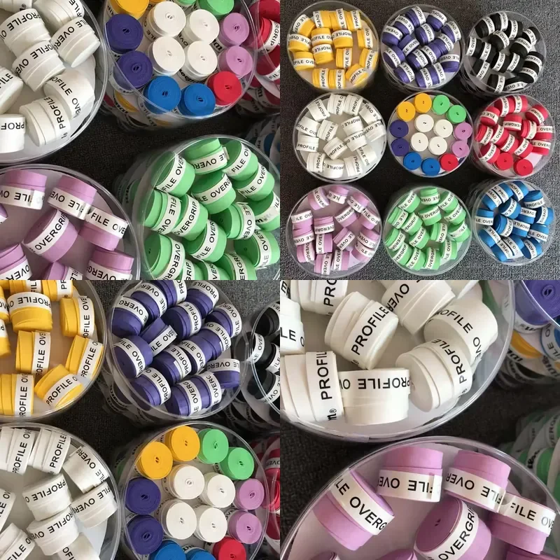 60pcs Tennis Racket Overgrip Frosted Soft Hand Glue Badminton Racquet Grips Special Sweat Absorbing Belt for Sports Equipment